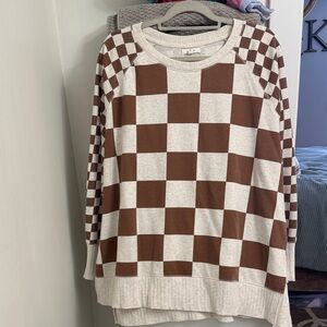 Maurices Brown and Cream Colorblock Sweater